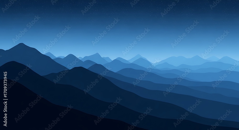 Obraz premium Majestic Mountain Range at Dusk.