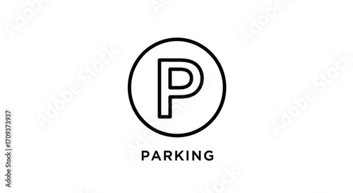 Parking sign with a circle and the letter P.