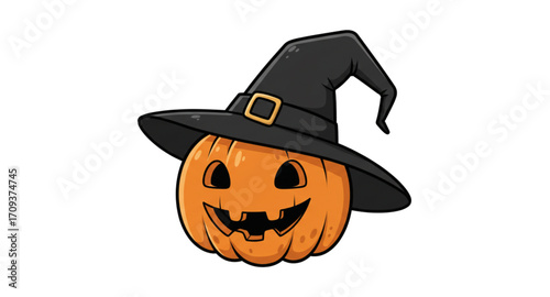 halloween pumpkin with hat