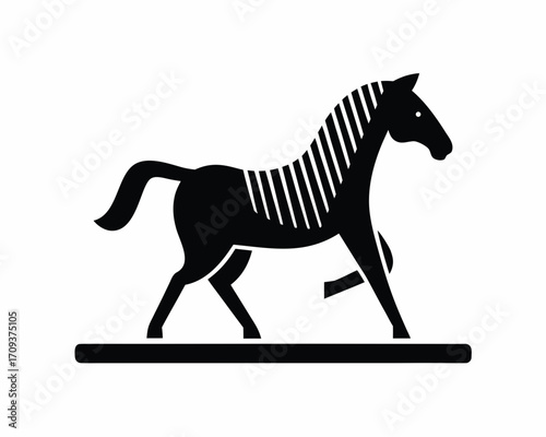 Zebra running icon silhouette illustration  isolated on white background