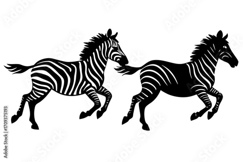 Zebra running silhouette illustration  