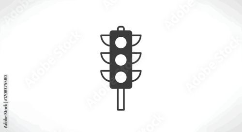 A simple, stylized illustration of a traffic light with three illuminated bulbs, presented against a plain white background.