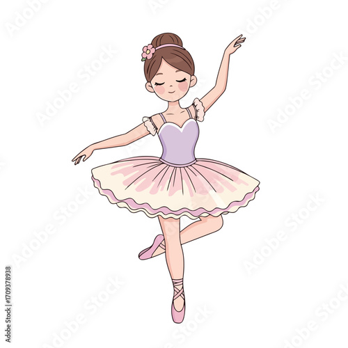Graceful Ballerina Dancing in Tutu.