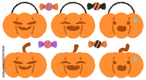 Halloween Pumpkin Jack O’Lantern | Cute Cartoon Pumpkin Faces Clipart