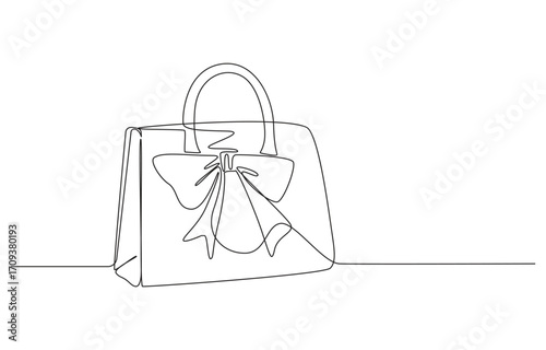 Women's Bags continuous line art drawing
