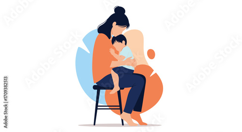 A mother breastfeeding her baby in a loving embrace a tender moment of maternal care and bonding.