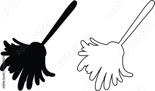  cleaning broom icon silhouette