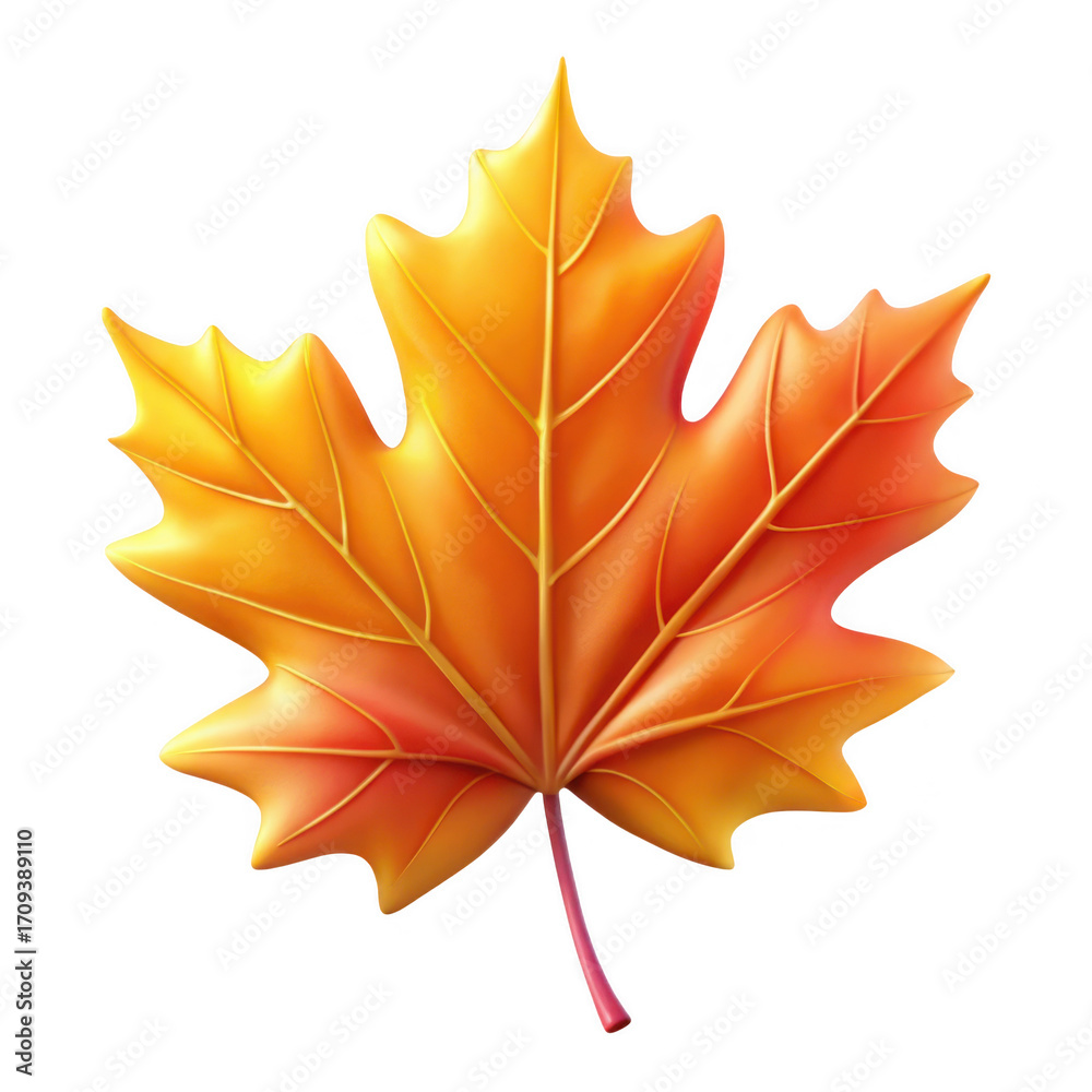 Obraz premium Vibrant autumn maple leaf with rich fall colors isolated isolated on transparent background