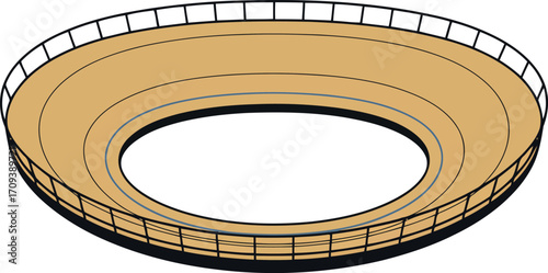 Circular stage with seating for audience concert arena stadium event vector