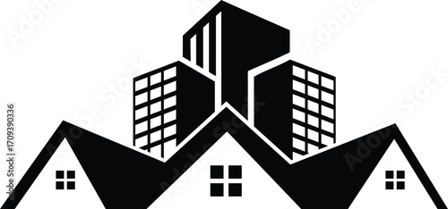 unique house and building icon