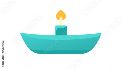 Vector illustration of loy krathong festival krathong candle light tradition culture