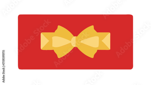 Download red gift card with gold bow vector illustration present and voucher image