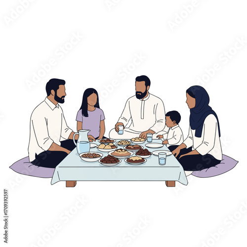 Family Iftar Meal During Ramadan