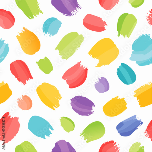 Seamless pattern with multicolor hand drawn scribble smear on white background abstract grunge texture vector illustration
3