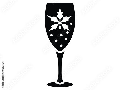 christmas champagne glass vector icon