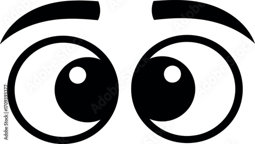 Cartoon eyes looking up surprised expression animated funny face elements vector