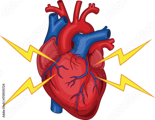 Abstract heart pulse electrocardiogram energy shock symbol medical health concept vector