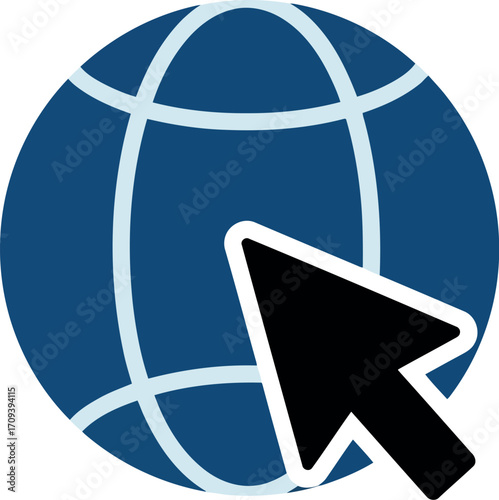 Digital globe cursor internet navigation online access global connectivity website technology vector