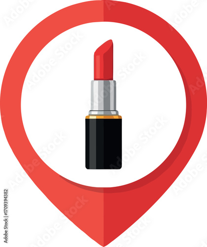 Cosmetics beauty location icon makeup lipstick symbol vector