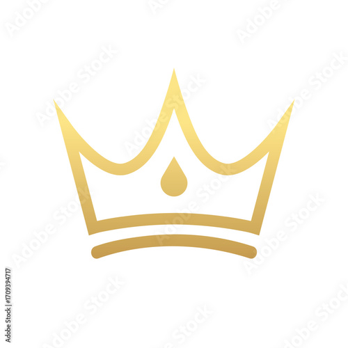Minimalist Golden Crown Logo Design