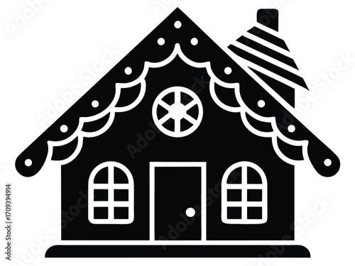 christmas gingerbread house vector icon