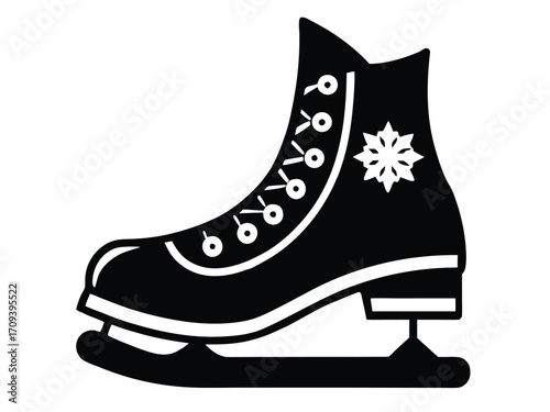 christmas ice skates vector icon
