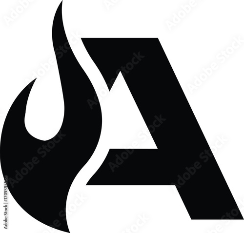  letter a with fire icon