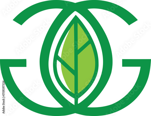 letter g with leaf icon