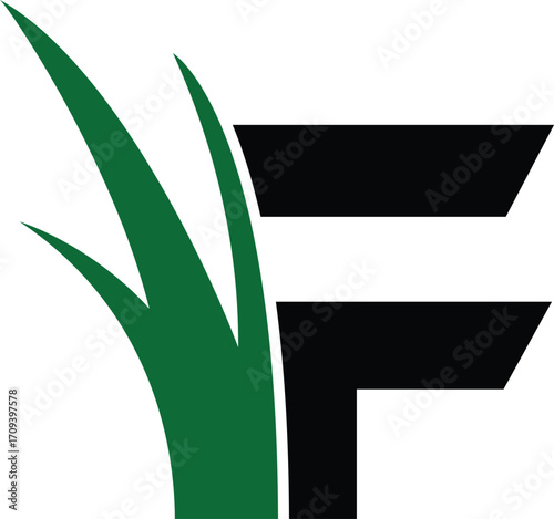 letter f with grass icon