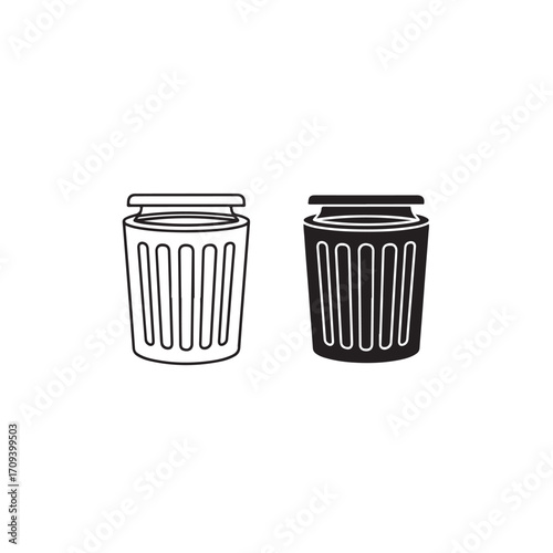 bin icon. trash can symbol vector illustration on transparent background.