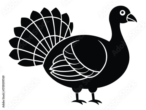 christmas turkey vector icon