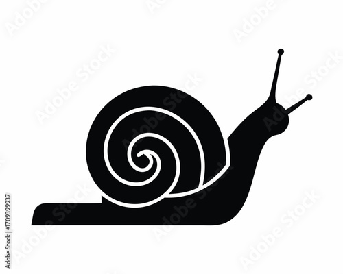 Snail crawling silhouette illustration 