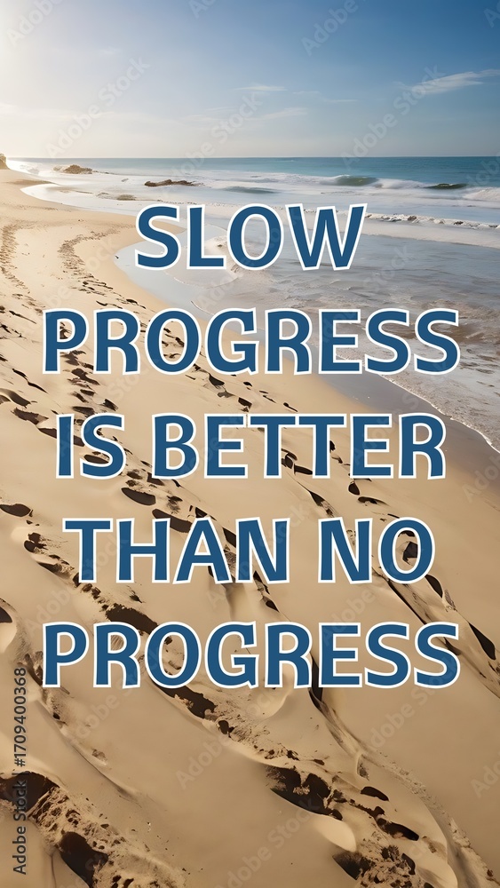 Fototapeta premium Motivational Message over calm beach background