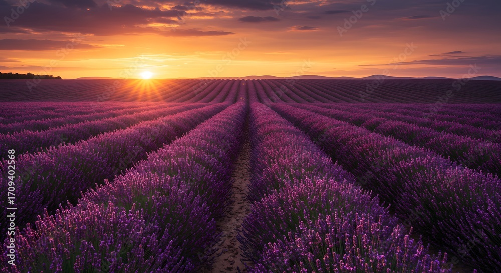 Obraz premium Majestic Cinematic Mountain Landscape at Sunset with Dramatic Clouds