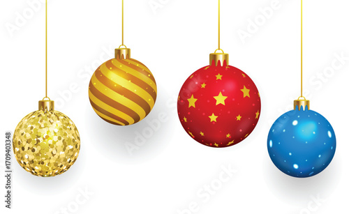 christmas balls isolated on white