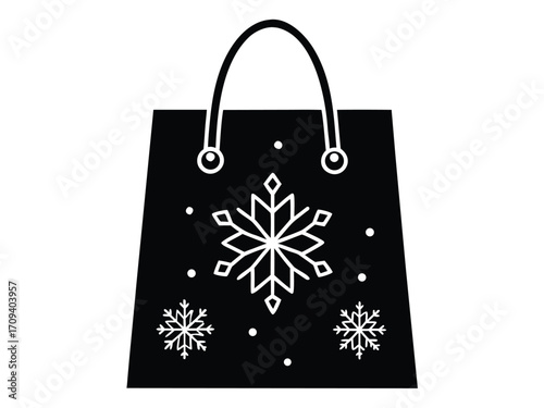 holiday shopping bag vector icon