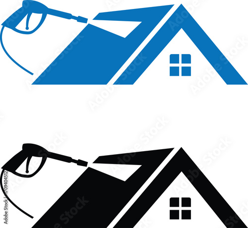  pressure washing house icon
