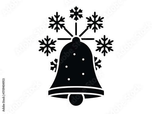 holiday snowy jingle vector icon