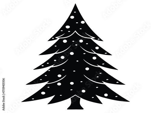 holiday snowy pine tree vector icon
