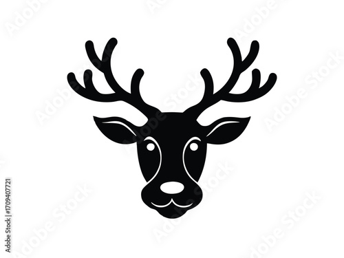 reindeer nose vector icon