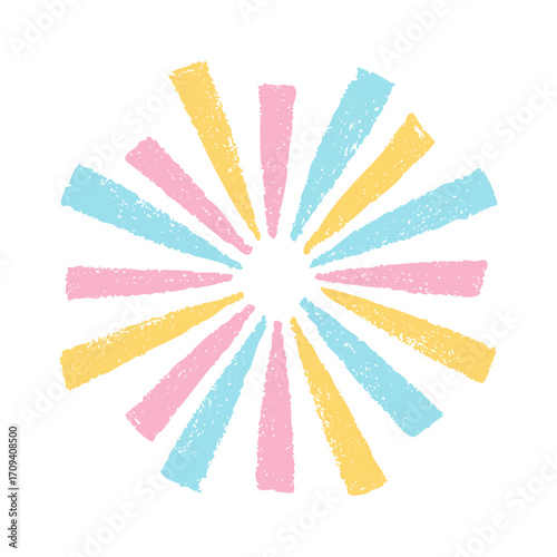 Abstract sunburst watercolor art