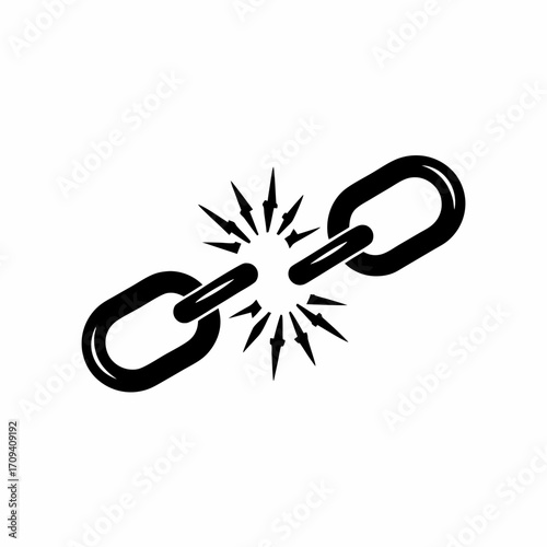 Broken chain icon representing weakness or failure