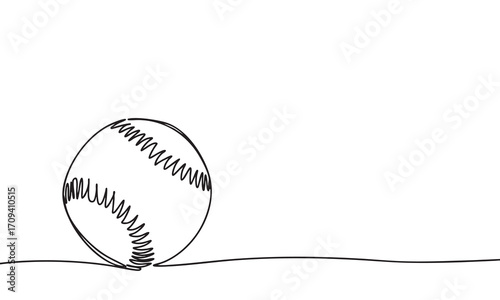 Baseball Single Line Art