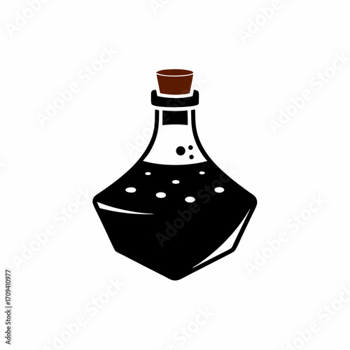 Potion bottle, magic elixir in glass container