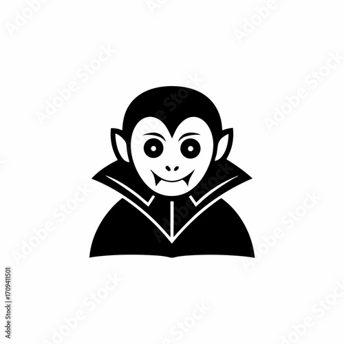 Cute vampire for halloween party invitation