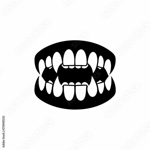 Vampire teeth for halloween party invitation
