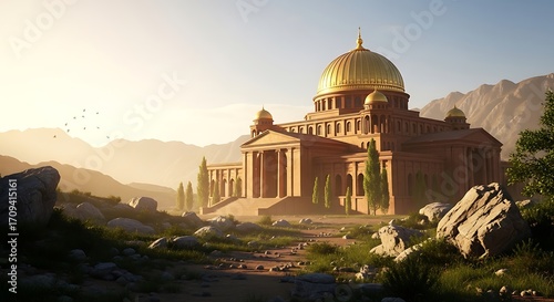 Golden Temple Majestic Architecture in Sunny Valley.