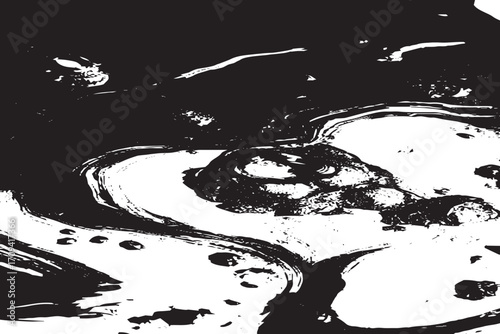 Abstract Liquid Ink Flow Black and White Texture