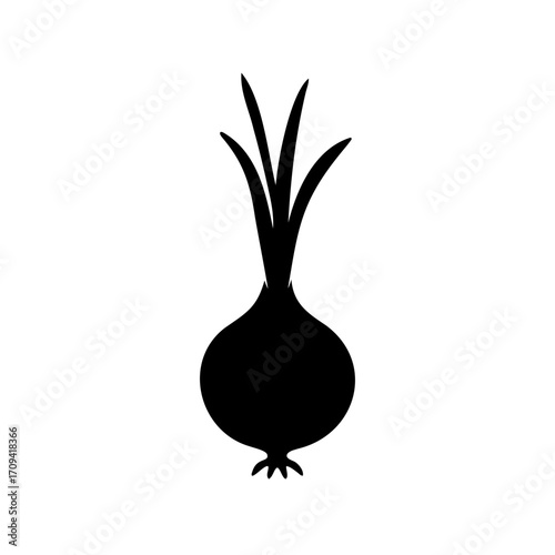 Onion icon vector, onion silhouette vector illustration
