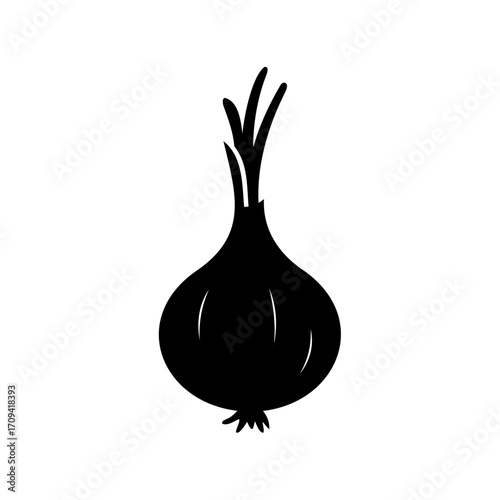 Onion icon vector, onion silhouette vector illustration
